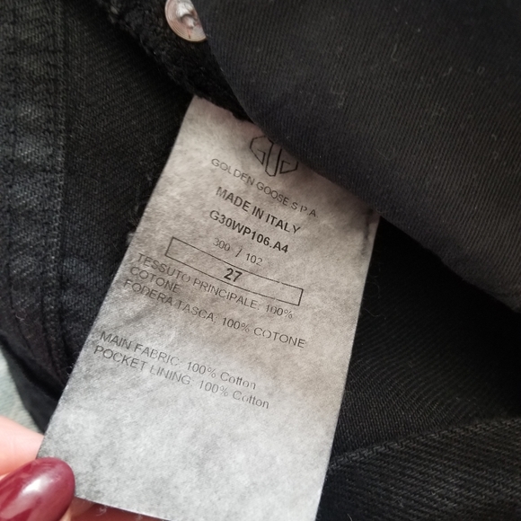 Golden Goose Happy High Waist Tapered Leg Jeans Size 27 Black - Picture 5 of 8